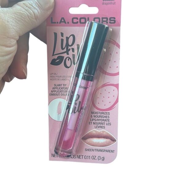 3x LA COLORS DRAGONFRUIT C68867 LIP OIL MOISTURIZE FULL PLUMP LIP SHINE LIPGLOSS - Picture 2 of 3